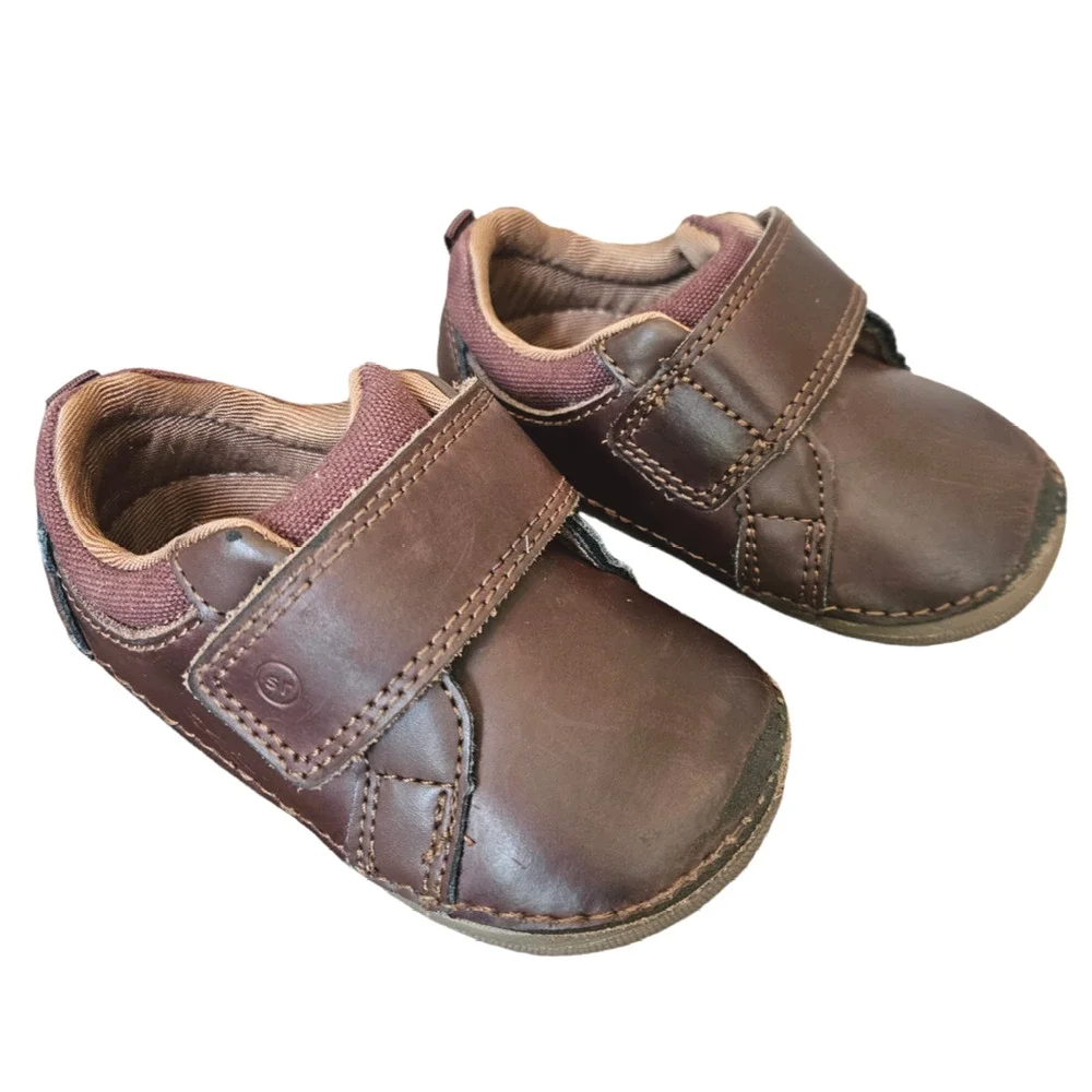 Stride Rite Jodie Leather Shoes Brown Toddler Size 4